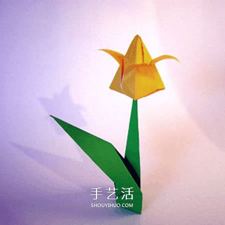 手工折紙郁金香花教程 怎么簡單折郁金香步驟 -  itrip.net.cn