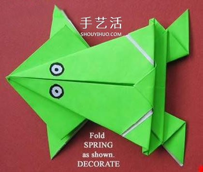 按一下會(huì)跳的青蛙折紙 折紙會(huì)跳遠(yuǎn)的青蛙圖解 -  itrip.net.cn
