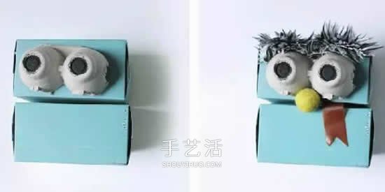 廢紙盒做手偶的方法 簡單做出可愛小怪物手偶 -  itrip.net.cn