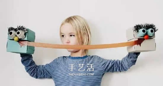 廢紙盒做手偶的方法 簡單做出可愛小怪物手偶 -  itrip.net.cn