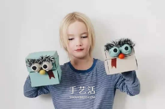 廢紙盒做手偶的方法 簡單做出可愛小怪物手偶 -  itrip.net.cn