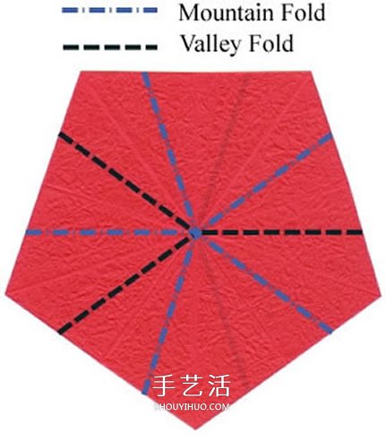 五瓣玫瑰花的折法圖解 手工折紙五瓣玫瑰步驟 -  itrip.net.cn