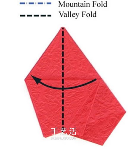 五瓣玫瑰花的折法圖解 手工折紙五瓣玫瑰步驟 -  itrip.net.cn