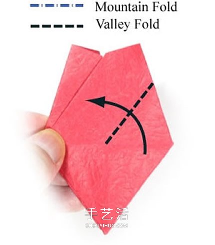五瓣玫瑰花的折法圖解 手工折紙五瓣玫瑰步驟 -  itrip.net.cn
