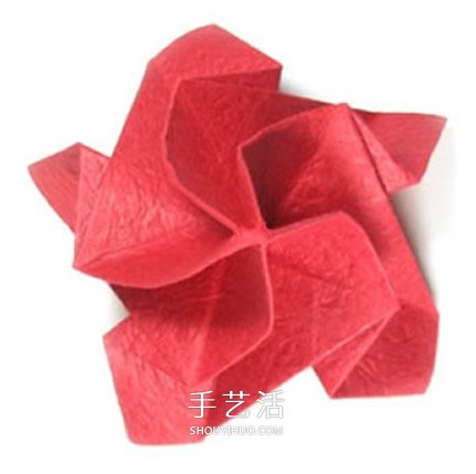 五瓣玫瑰花的折法圖解 手工折紙五瓣玫瑰步驟 -  itrip.net.cn