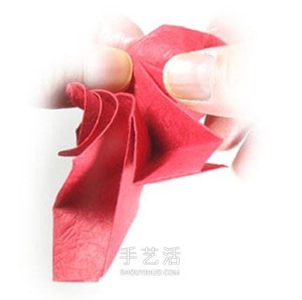 五瓣玫瑰花的折法圖解 手工折紙五瓣玫瑰步驟 -  itrip.net.cn
