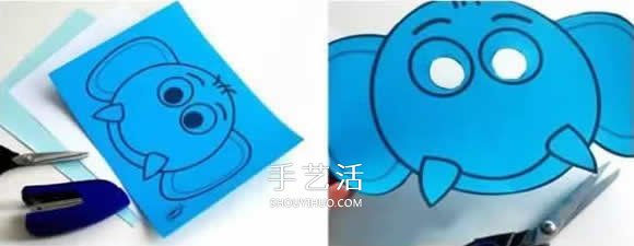 自制大象面具的方法 卡通動物面具手工制作 -  itrip.net.cn
