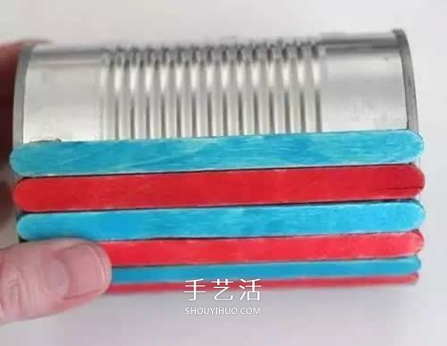 自制雪糕棍花瓶的方法 鐵罐子DIY簡約花瓶教程 -  itrip.net.cn