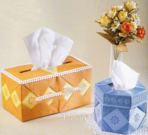 六角抽紙盒的折法圖解 包括盒身、蓋子和底部 -  itrip.net.cn