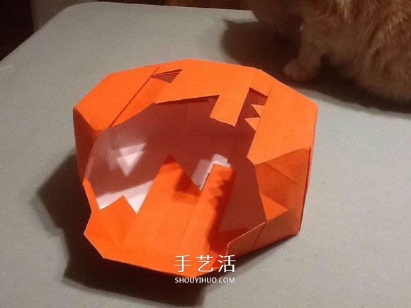 立體南瓜燈的折紙圖解 手工復(fù)雜南瓜燈的折法 -  itrip.net.cn