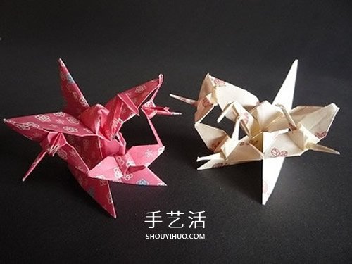 連體千紙鶴的折法圖解 一張紙折出三只紙鶴 -  itrip.net.cn