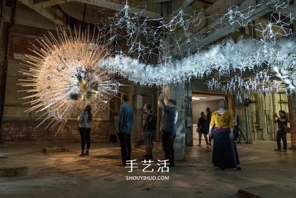 被凍結的魔法冰束 巨型亞克力仿雪花結晶裝置 -  itrip.net.cn