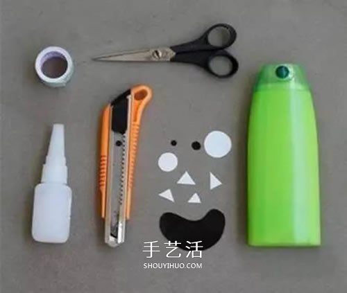 洗發(fā)水瓶廢物利用做筆筒 沐浴液瓶DIY卡通筆筒 -  itrip.net.cn