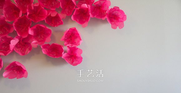 把春天藏在家中 用棉紙手工制作花朵裝飾墻壁 -  itrip.net.cn