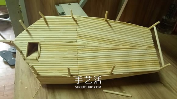 古代戰(zhàn)船模型手工制作 純以一次性筷子完成 -  itrip.net.cn