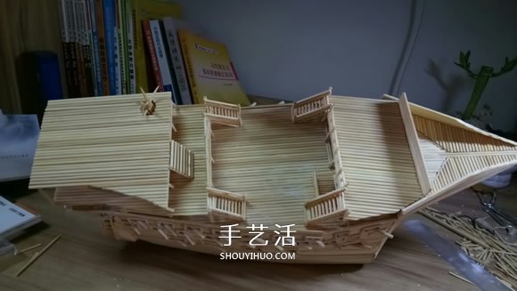 古代戰(zhàn)船模型手工制作 純以一次性筷子完成 -  itrip.net.cn