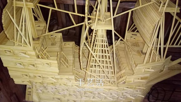 古代戰(zhàn)船模型手工制作 純以一次性筷子完成 -  itrip.net.cn
