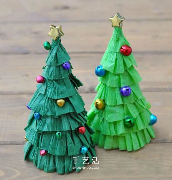 簡單皺紋紙圣誕樹做法 兒童自制圣誕樹的教程 -  itrip.net.cn