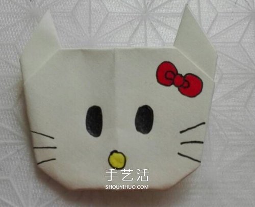 簡單Hello Kitty折紙 兒童折凱蒂貓的教程 -  itrip.net.cn
