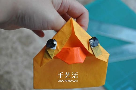 手工折紙大黃鴨的步驟 黃色鴨子的折法圖解 -  itrip.net.cn
