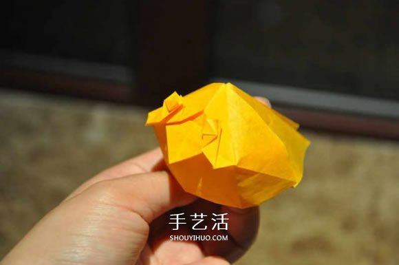 手工折紙大黃鴨的步驟 黃色鴨子的折法圖解 -  itrip.net.cn