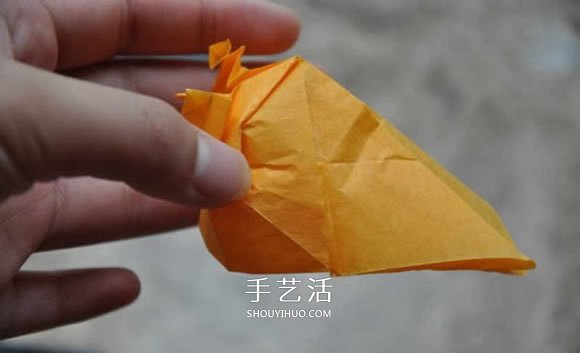 手工折紙大黃鴨的步驟 黃色鴨子的折法圖解 -  itrip.net.cn