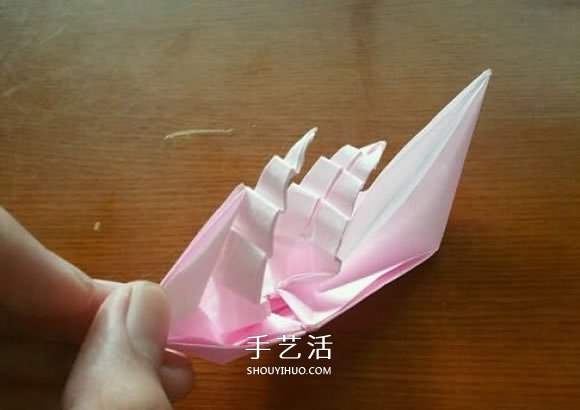 揚(yáng)帆帆船的折法圖解 折紙古代帆船的步驟圖 -  itrip.net.cn