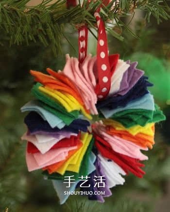 不織布做多彩圣誕花環(huán) 最簡單布藝圣誕花環(huán)DIY -  itrip.net.cn