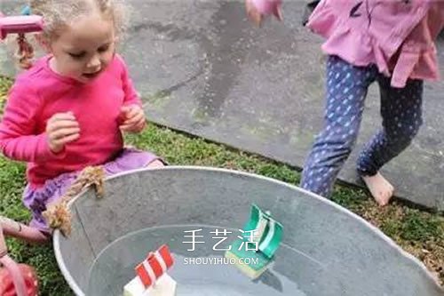 清潔海綿做帆船的方法 幼兒園海綿小船制作 -  itrip.net.cn