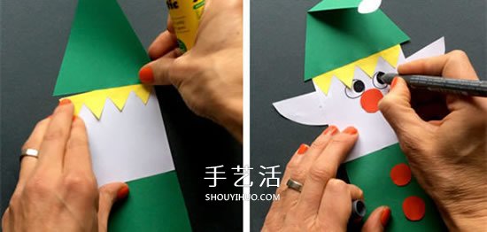 圣誕精靈掛飾手工制作 卡紙剪貼做圣誕小精靈 -  itrip.net.cn