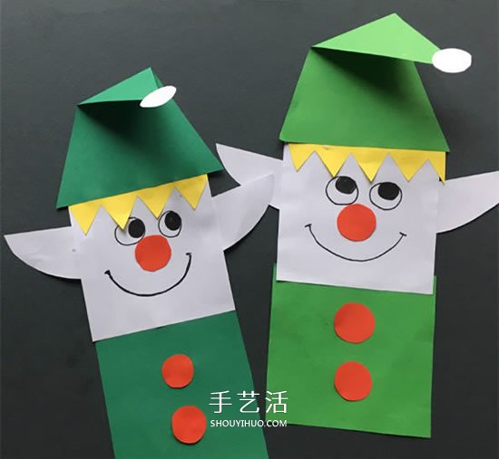 圣誕精靈掛飾手工制作 卡紙剪貼做圣誕小精靈 -  itrip.net.cn