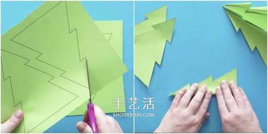 簡單卡紙圣誕樹怎么做 可愛紙圣誕樹的做法 -  itrip.net.cn