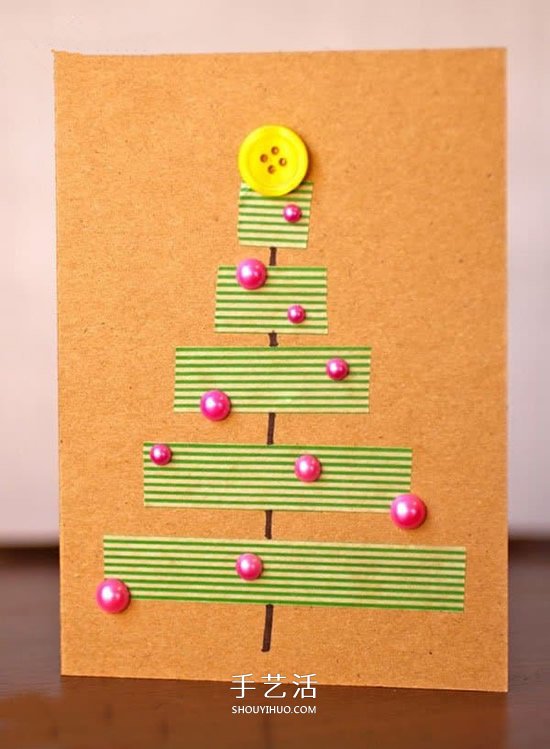 用膠帶紙貼出圣誕賀卡 最簡(jiǎn)單圣誕節(jié)賀卡DIY -  itrip.net.cn