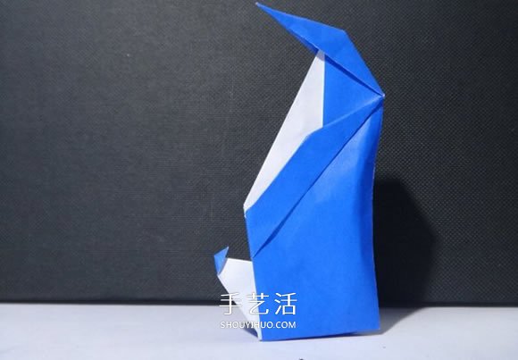 企鵝母子的折法圖解 一張紙折兩只企鵝步驟 -  itrip.net.cn
