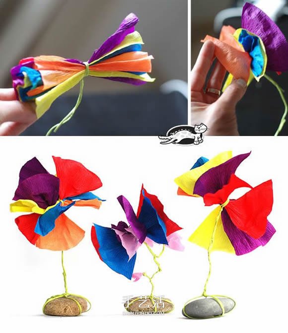 幼兒皺紋紙手工花制作 最簡(jiǎn)單皺紋紙花的做法 -  itrip.net.cn