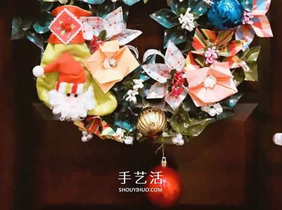 卷紙筒廢物利用 和紙花一起做漂亮圣誕花環(huán) -  itrip.net.cn