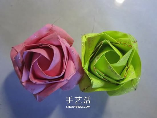 原創(chuàng)紙玫瑰花的折紙圖解 步驟過程非常詳細 -  itrip.net.cn