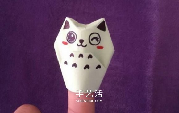 簡單的小動(dòng)物手偶折紙 做出可愛的貓咪手偶 -  itrip.net.cn