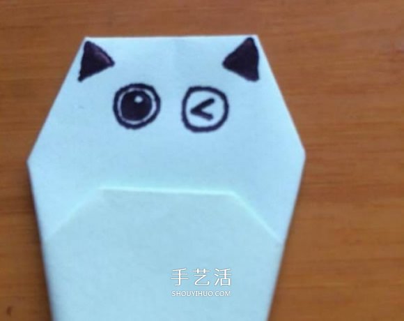 簡單的小動(dòng)物手偶折紙 做出可愛的貓咪手偶 -  itrip.net.cn