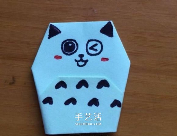 簡單的小動(dòng)物手偶折紙 做出可愛的貓咪手偶 -  itrip.net.cn