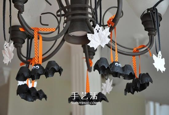 雞蛋托蝙蝠手工制作 簡(jiǎn)單做成可愛(ài)萬(wàn)圣節(jié)掛飾 -  itrip.net.cn