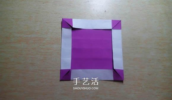 怎么折紙格紋愛心圖解 雙色格子心形的折法 -  itrip.net.cn