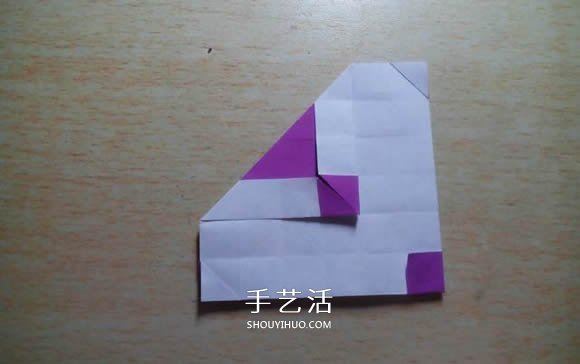 怎么折紙格紋愛心圖解 雙色格子心形的折法 -  itrip.net.cn
