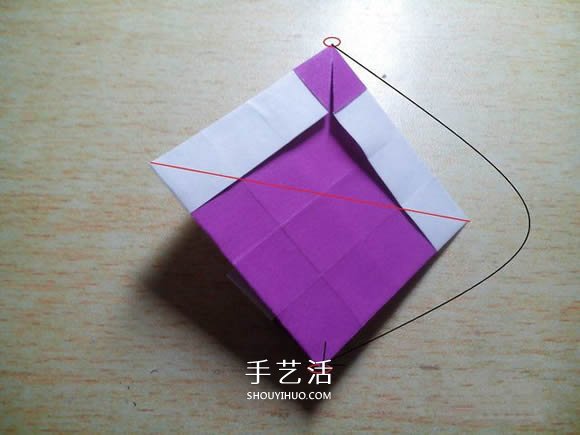 怎么折紙格紋愛心圖解 雙色格子心形的折法 -  itrip.net.cn