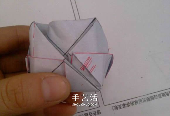 羅斯巴德玫瑰花的折法 折紙卷心福山的步驟圖 -  itrip.net.cn