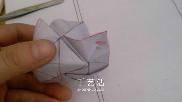 羅斯巴德玫瑰花的折法 折紙卷心福山的步驟圖 -  itrip.net.cn