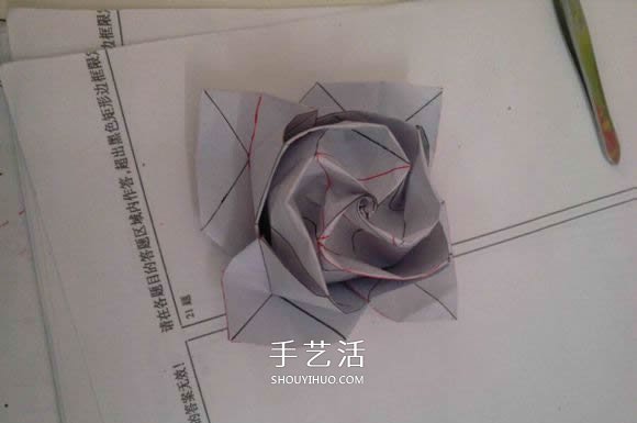 羅斯巴德玫瑰花的折法 折紙卷心福山的步驟圖 -  itrip.net.cn