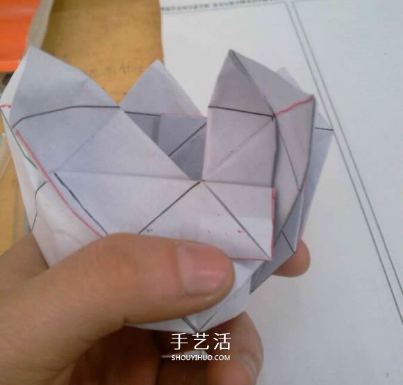 羅斯巴德玫瑰花的折法 折紙卷心福山的步驟圖 -  itrip.net.cn