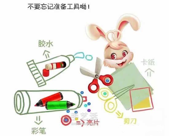卡通兔子賀卡的制作方法 中秋節(jié)兔子卡片怎么做 -  itrip.net.cn