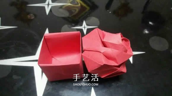 玫瑰紙盒的折法圖解 情人節(jié)玫瑰禮品盒折紙 -  itrip.net.cn